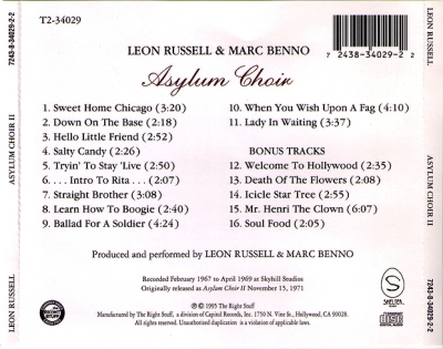 Leon Russel & Marc Benno (1971) "Asylum Chior II"