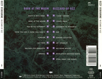 Ozzy Osbourne - Bark At The Moon, Blizzard Of Ozz (1992)